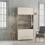 Vitrinekast Kavieng 07, kleur: eik / wit - afmetingen: 200 x 100 x 40 cm (H x B x D)