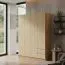 Drehtürenschrank / Kleiderschrank Kiunga 15, Farbe: Buche / Weiß - Abmessungen: 200 x 200 x 60 cm (H x B x T)