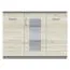 vitrinekast / bordenkast Pamulang 03, kleur: Sonoma eiken - Afmetingen: 91 x 122 x 40 cm (H x B x D)