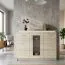 vitrinekast / bordenkast Pamulang 03, kleur: Sonoma eiken - Afmetingen: 91 x 122 x 40 cm (H x B x D)
