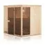 prefab elementen sauna Kawir 68 mm met 2 ramen en dakrand - buitenmaten (B x D x H): 175 x 244 x 199 cm