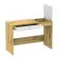 Bureau Sirte 10, kleur: eiken / wit hoogglans - afmetingen: 82 x 120 x 50 cm (H x B x D)