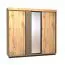 Schuifdeurkast / kledingkast Trevalli 19, kleur: eiken / zwart - Afmetingen: 224 x 240 x 66 cm (H x B x D)