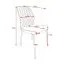 Hellgrauer Stuhl Maridi 242, 92 x 47 x 56 cm, stilvolle Rückenlehne mit Rautensteppung, Stoffbezug, schwarze pulverbeschichtete Metallbeine, sehr stabil