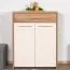 dressoir / ladekast Gataivai 16, kleur: hoogglans beige / walnoot - 99 x 78 x 36 cm (H x B x D)