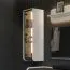 Bovenkast met LED-verlichting | crème | 1 glazen deur | 2 glazen leggers | soft close systeem | 128 x 42 x 33 cm | Parsol grijs glas
