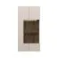 Wandkast Asau 10, kleur: kasjmier / donker eiken - Afmetingen: 125 x 62 x 30 cm (H x B x D)