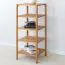 Open kast / massief hout / 4 vakken / geolied eiken / kleur: eiken / 43 x 43 x 100 cm / Seille 08