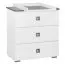 Kinderkamer - ladenkast / dressoir incl. aankleedkussen Daniel 06, kleur: wit / grijs - 91 x 83 x 74 cm (H x B x D)