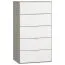 dressoir / ladekast Bellaco 09, kleur: grijs / wit - Afmetingen: 114 x 63 x 47 cm (h x b x d)