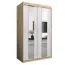 Schiebetürenschrank / Kleiderschrank Polos 02 mit Spiegel, Farbe: Eiche Sonoma / Weiß matt - Abmessungen: 200 x 120 x 62 cm (H x B x T)