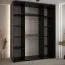 Schwarzer Kleiderschrank mit Spiegeln Mina, schwarze Metallgriffe, inklusive Anti-Staubbürsten, platzsparend, viel Stauraum, 235,2 x 190 x 60 cm
