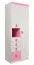 Kinderkamer - draaideurkast / kleerkast Luis 11, kleur: eiken wit / roze - 218 x 80 x 52 cm (H x B x D)