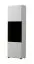 Vitrinekast met één Parsol glazen deur Idos 03, zes vakken, kleur: wit / wit hoogglans / zwart, ABS randen, afmetingen: 190 x 58 x 35 cm, eenvoudig en modern ontwerp
