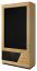 Draaideurkast / kledingkast met deur rechtsdraaiend "Belica" 28, kleur: eiken natuur / zwart, deels massief - Afmetingen: 192 x 102 x 60 cm (H x B x D)