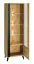Vitrine Lassila 02, Farbe: Eiche Artisan / Schwarz - Abmessungen: 191 x 61 x 40 cm (H x B x T), mit einer Tür und 5 Fächern