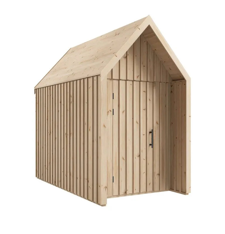 Tuinhuis / Onbehandeld / Grondoppervlakte: 4,50 m² / Scandinavische stijl / Buitenmaten: 162,4 x 207,7 cm / Zadeldak / Malmö 25 / Vurenhout