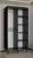 Schmaler Schiebetürenschrank mit zwei Kleiderstangen Jotunheimen 98, Farbe: Schwarz - Abmessungen: 208 x 100,5 x 62 cm (H x B x T)