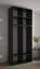 Kledingkast met 12 vakken Karpaten 04, kleur: zwart - Afmetingen: 236,5 x 100 x 47 cm (H x B x D)