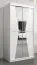 Schuifdeurkast / kledingkast Naranco 01 met spiegel, kleur: mat wit - Afmetingen: 200 x 100 x 62 cm ( H x B x D)