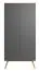 Draaideurkast / kledingkast Naema 08, kleur: grijs / eik - Afmetingen: 208 x 100 x 58 cm (H x B x D)
