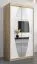 Schiebetürenschrank / Kleiderschrank Calvitero 01 mit Spiegel, Farbe: Eiche Sonoma / Weiß matt - Abmessungen: 200 x 100 x 62 cm ( H x B x T)