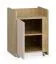 Verrijdbare ladeblok / kleur: eiken / beige / 1 draaideur / afmetingen: 40 x 40 x 55 cm / 2 vakken / 4 wieltjes / incl.. remmen / soft-close functie / afsluitbare deur