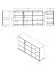 Complete woonkamer set – Set A Kanjiza, 6-delig, kleur: eiken Flagstaff / wit / hoogglans wit, twee vitrine kasten, een tv-kast, een wandplank / wandrek, een ladekast / commode en een salontafel