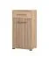 Complete kapstok / garderobe-collectie - Set A Paduna, 5-delig, kleur: Artisan eiken, een garderobekast, een ladekast / commode, een schoenenkast met zitkussen, spiegel en kapstok met 6 haken