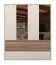 Kledingkast met spiegel Papauta 06, kleur: Cashmere / Donkere eik - afmetingen: 226 x 187 x 60 cm (H x B x D)