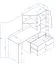 Schreibtisch mit Schrankanbau Sirte 11, Farbe: Eiche / Weiß / Grau matt - Abmessungen: 153 x 150 x 50 cm (H x B x T)