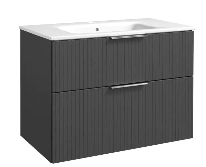 Wastafel meubel Bilaspur 04, kleur: grafiet - afmetingen: 62 x 81 x 46 cm (H x B x D)
