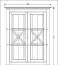 opzetkast (vitrine) "Kilkis" grenen hout oud wit 07 - 121 x 98 x 36 cm (h x b x d)