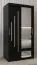 Schuifdeurkast / kledingkast met spiegel Tomlis 01B, kleur: Zwart - Afmetingen: 200 x 100 x 62 cm (H x B x D)
