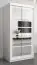 Schuifdeurkast / kleerkast Aizkorri 01B met spiegel, kleur: mat wit - Afmetingen: 200 x 100 x 62 cm (H x B x D)