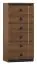 Highboard kast /dressoir Mojokerto 04, kleur: Walnoot / Zwart - Afmetingen: 121 x 55 x 39 cm (H x B x D)