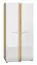 Kledingkast met veel opbergruimte Tullahoma 01, kleur: eiken / wit glans - afmetingen: 196 x 92 x 60 cm (H x B x D), met 2 deuren en 5 vakken