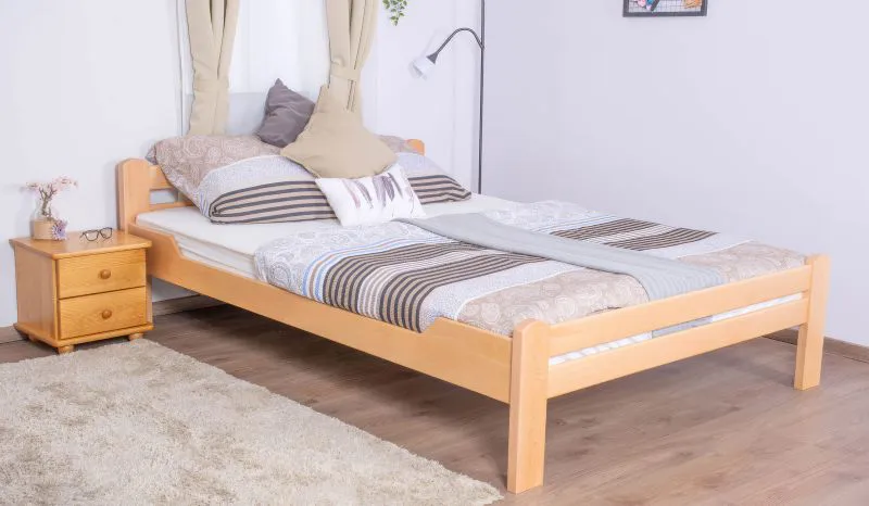 Tweepersoonsbed "Easy Premium Line" K4 in extra lengte, 160 x 220 cm massief beukenhout naturel