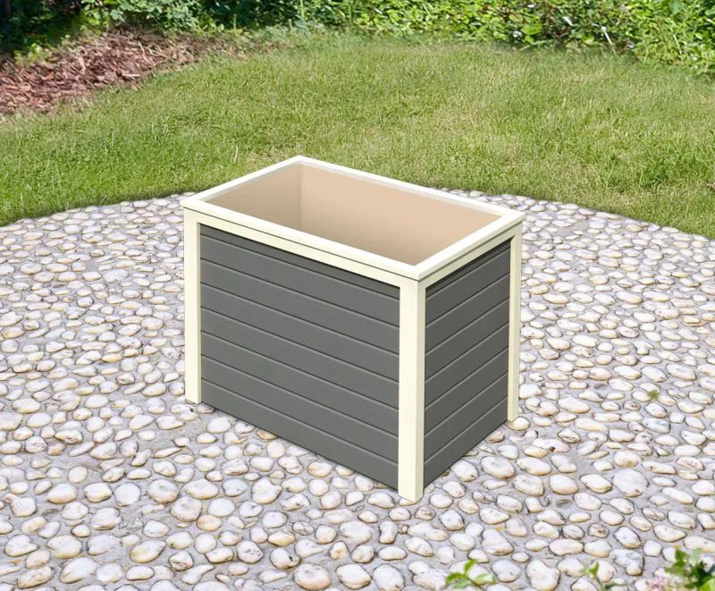 Verhoogd bed tuin 0 gemaakt van Noords vurenhout, kleur: terra grijs, afmetingen: 980 x 650 x 640 cm (B x D x H)