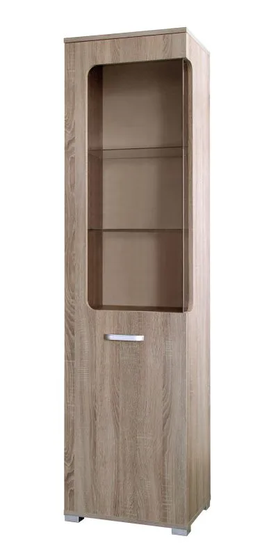 Vitrine Kikori 16, Farbe: Sonoma Eiche - Abmessungen: 190 x 50 x 40 cm (H x B x T)