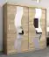 Schuifdeurkast / kleerkast met spiegel Hacho 05, kleur: Sonoma eiken - afmetingen: 200 x 200 x 62 cm ( H x B x D)
