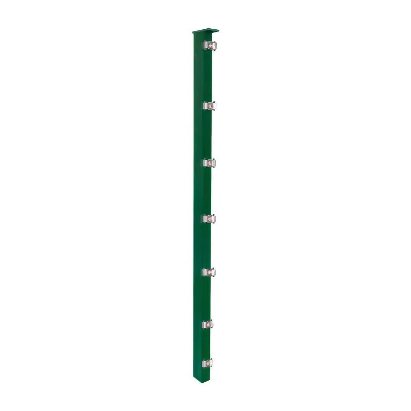 Zauunpfosten - Ausführung: grün beschichtet, für Zaunhöhe: 43 cm, Länge: 45 cm, Befestigungspunkte: 3