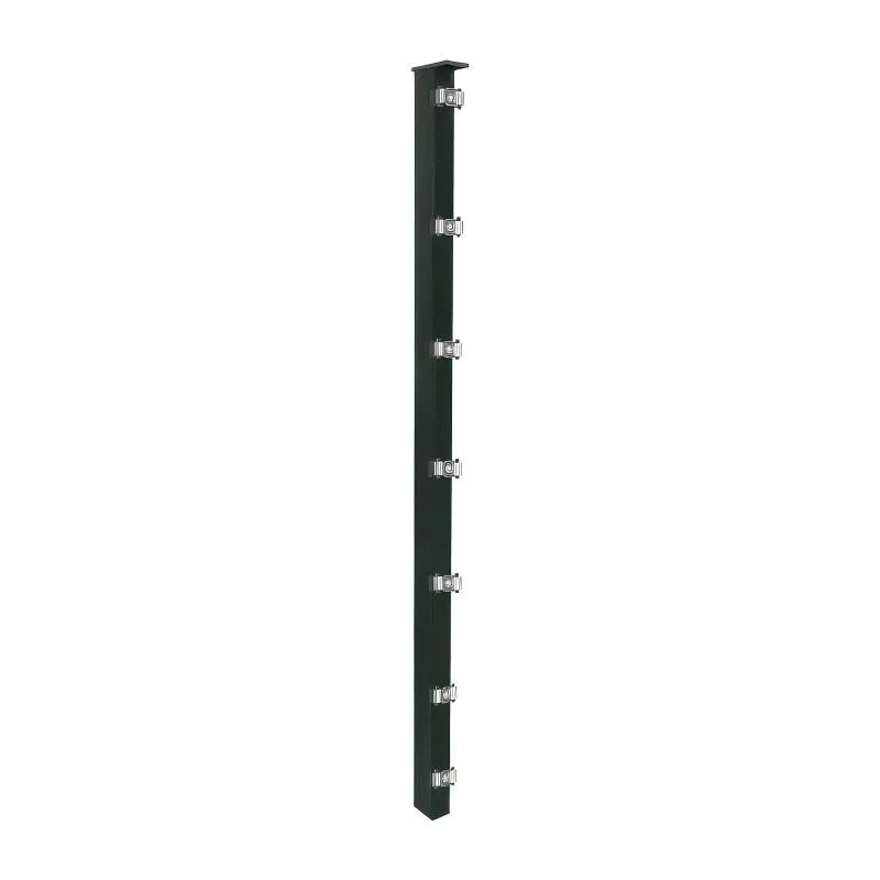 Zauunpfosten - Ausführung: anthrazit beschichtet, für Zaunhöhe: 163 cm, Länge: 220 cm, Befestigungspunkte: 9