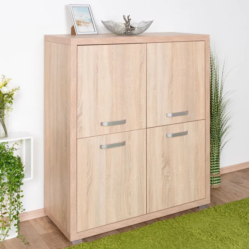 ladekast / dressoir Kerowagi 11, kleur: Sonoma eiken - afmetingen: 110 x 96 x 41 cm (H x B x D)