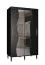 Schuifdeurkast in de ongewone Jotunheimen 184 stijl, kleur: zwart - Afmetingen: 208 x 120,5 x 62 cm (H x B x D)