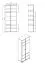 Complete woonkamer set – Set A Kanjiza, 6-delig, kleur: eiken Flagstaff / wit / hoogglans wit, twee vitrine kasten, een tv-kast, een wandplank / wandrek, een ladekast / commode en een salontafel