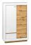 Ladekast /dressoir Temecula 04, kleur: eik / wit - afmetingen: 138 x 92 x 43 cm (H x B x D), met 2 deuren en 6 vakken