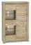 Vitrinekast Brovst 05, kleur: eiken - afmetingen: 140 x 92 x 40 cm (H x B x D), met 2 deuren en 8 vakken