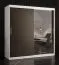 Kledingkast met één deur met spiegel Balmenhorn 39, kleur: mat wit / Zwart wit - afmetingen: 200 x 180 x 62 cm (H x B x D), in een eenvoudige stijl.