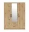 Kleiderschrank mit Spiegel Hannut 21, Farbe: Eiche Artisan - Abmessungen: 190 x 150 x 56 cm (H x B x T)
